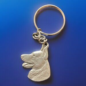 I ❤️ My English German Shepard Rawcliffe Pewter Keychain 1982 Keychain Vintage